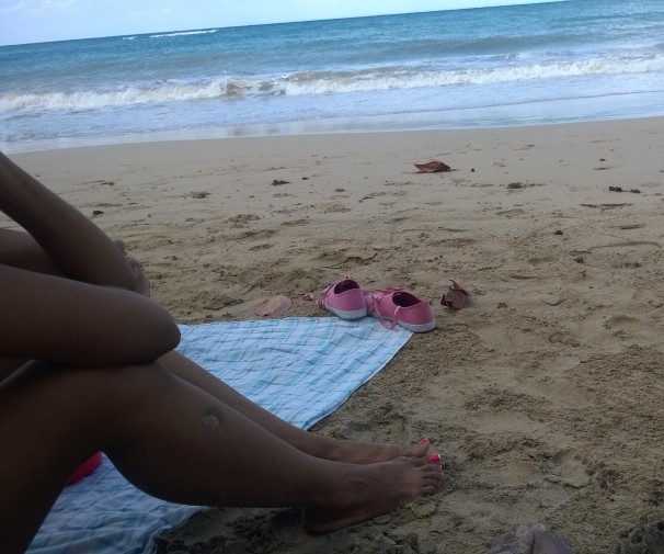 Pink Shoes on the Beach